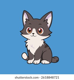 Cute Cartoon Cat Vector Illustration