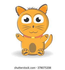 cute cartoon cat. Vector illustration