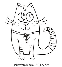 Cute cartoon cat. Vector illustration.