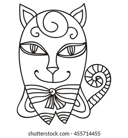 Cute cartoon cat. Vector illustration.