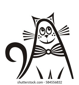 Cute cartoon cat. Vector illustration.