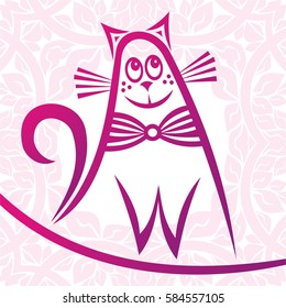 Cute cartoon cat. Vector illustration.