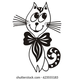 Cute cartoon cat. Vector illustration.