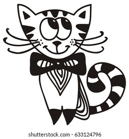 Cute cartoon cat. Vector illustration.