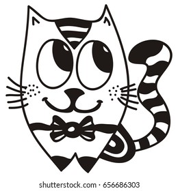 Cute cartoon cat. Vector illustration.