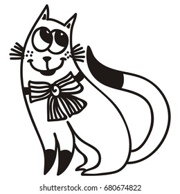 Cute cartoon cat. Vector illustration.