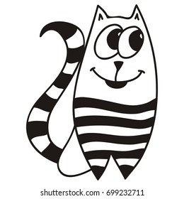 Cute cartoon cat. Vector illustration.