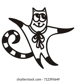 Cute cartoon cat. Vector illustration.