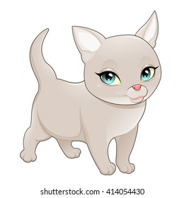Un gato de dibujos animados. Carácter aislado del vector