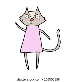 cute cartoon cat waving