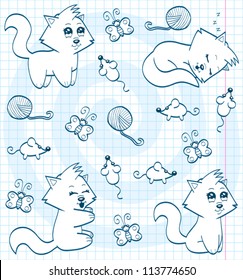 Cute cartoon cats