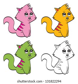 Cute cartoon cats