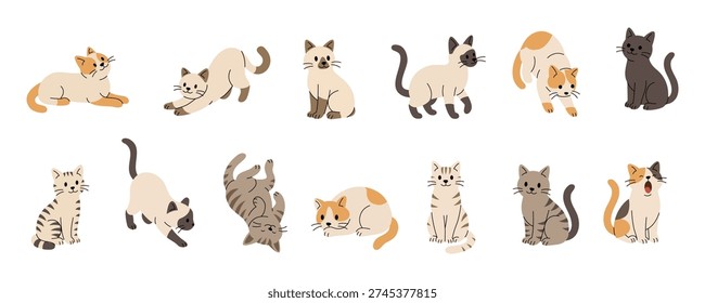 Cute cartoon cats in