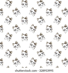 Cute Cartoon Cats Pattern.