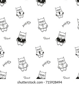 Cute cartoon cats pattern