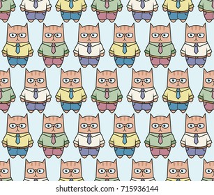 Cute cartoon cats pattern