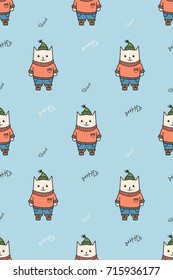 Cute cartoon cats pattern