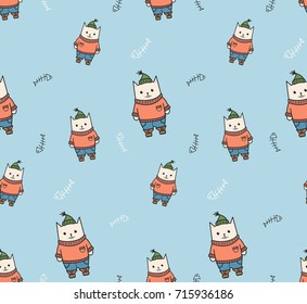 Cute cartoon cats pattern