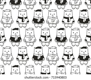 Cute cartoon cats pattern