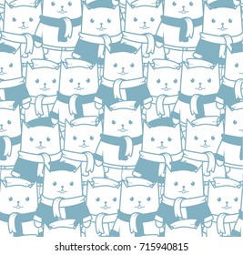 Cute cartoon cats pattern