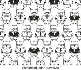 Cute Cartoon Cats Pattern Stock Vector Royalty Free