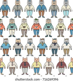 Cute cartoon cats pattern