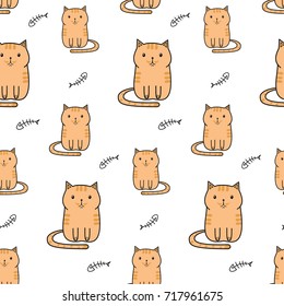 Cute cartoon cats pattern