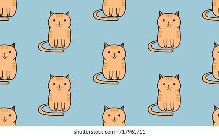 Cute cartoon cats pattern