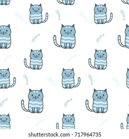 Cute cartoon cats pattern