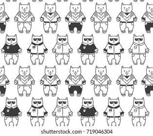 Cute cartoon cats pattern