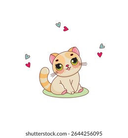 Cute cartoon cats in various poses.