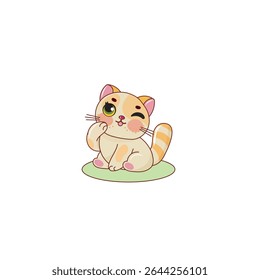 Cute cartoon cats in various poses.
