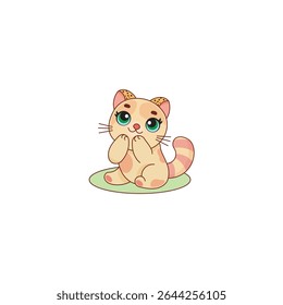 Cute cartoon cats in various poses.