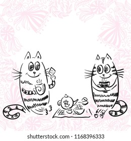 Cute cartoon cats. Vector illustration