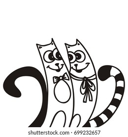 Cute cartoon cats. Vector illustration.