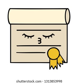cute cartoon of a certificate