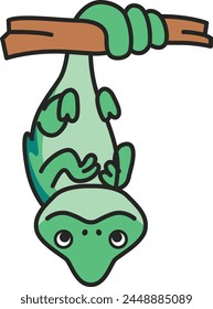 Cute cartoon chameleon vector illustration