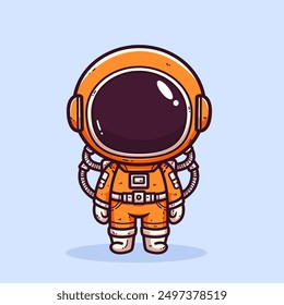 Cute cartoon character astronaut boy