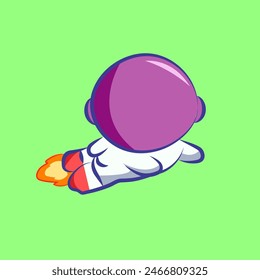 cute cartoon character astronout  is flying  . animal elements, clipart and sticker