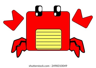 Cute Cartoon Character of a Boxy Crab
