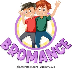 Cute Cartoon Character With Bromance Icon Illustration