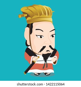 Cute cartoon character of Cao Cao