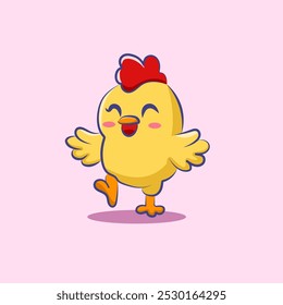 cute cartoon character chicken vector design