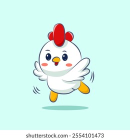 cute cartoon character chicken vector design for elements clipart and sticker