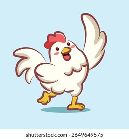 bonitinho personagem de desenho animado design de vetor de frango