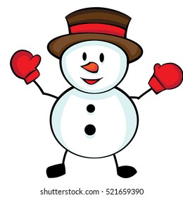 Cute Cartoon Character Christmas Snowman
