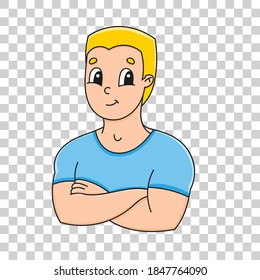 Cute cartoon character. Colorful vector illustration. Isolated on transparent background. Design element