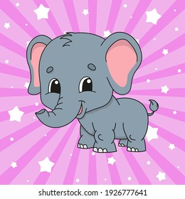 Cute cartoon character. Colorful vector illustration. Isolated on color background. Template for your design. Animal theme.