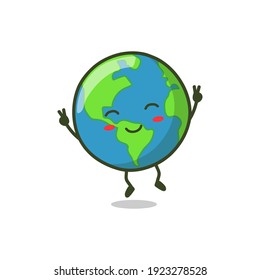 Cute Cartoon Character Earth, Emoticon, Simple