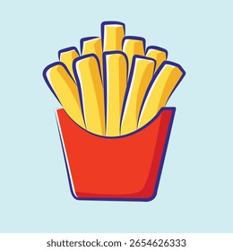 bonitinho personagem de desenho animado francês fritas vetor design isolado